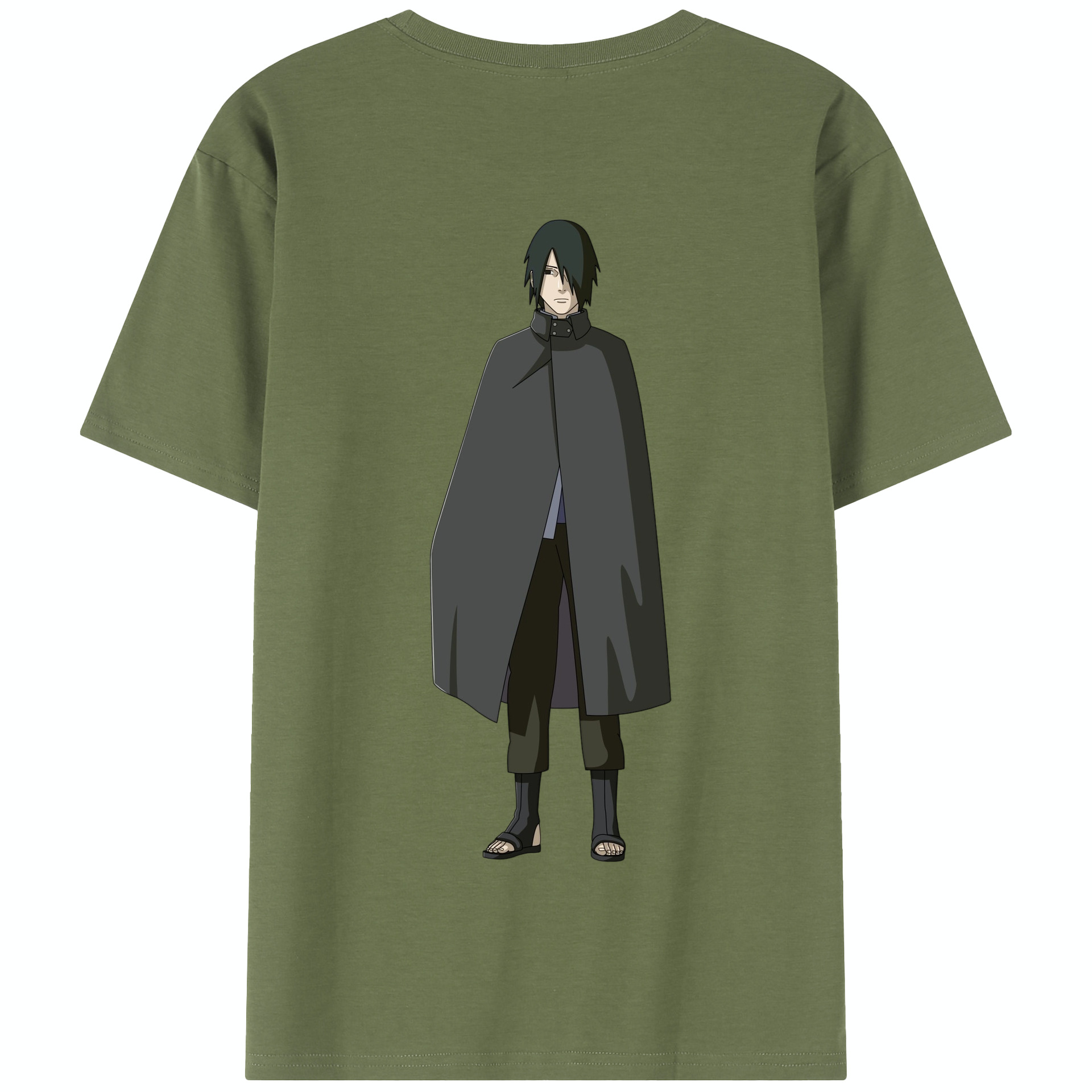 （画像用） NARUTO -ナルト- うちは サスケ Uchiha Sasuke 綿100％半袖Tシャツ（背面プリント）